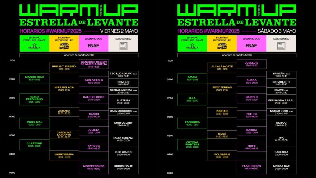 Cartel de los dos días de festival.