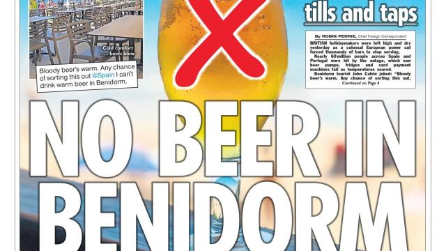 Portada de The Sun tras el apagón.