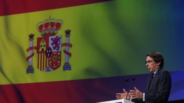 El expresidente del Gobierno José María Aznar en la segunda jornada del congreso del Partido Popular Europeo en Valencia, este miércoles.