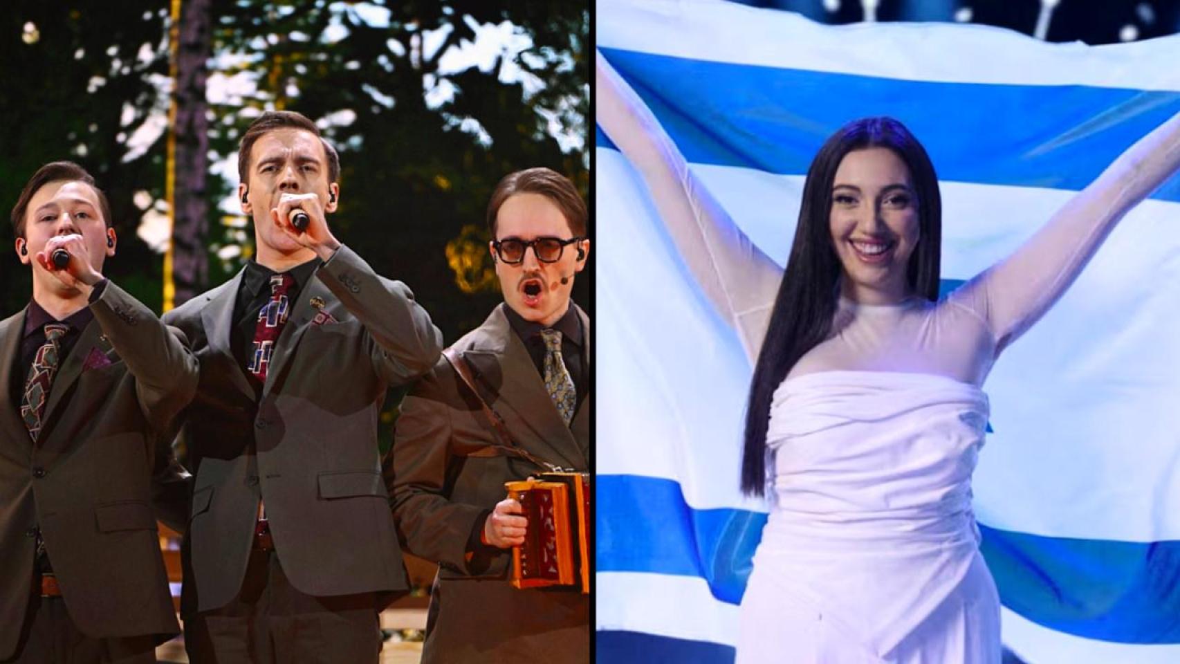 KAJ y Yuval Rapahel, representantes de Suecia e Israel en Eurovisión 2025.