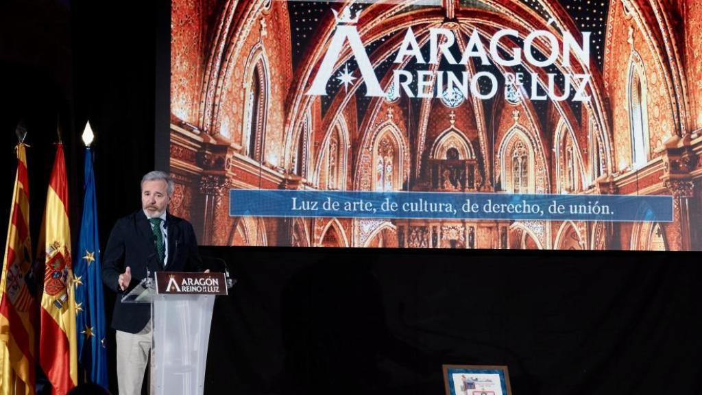El presidente del Gobierno de Aragón, Jorge Azcón, presenta el proyecto 'Aragón, reino de la luz'