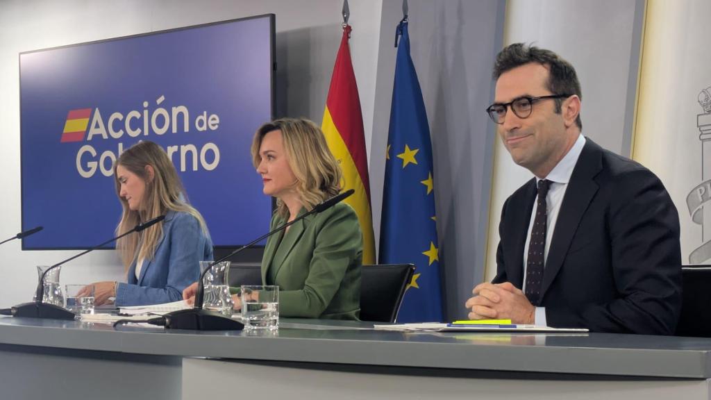 Sara Aagesen, Pilar Alegría y Carlos Cuerpo.