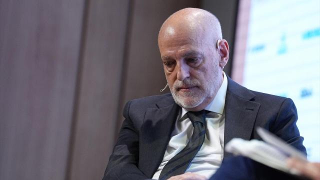 Javier Tebas, presidente de LaLiga, durante uno de los Desayunos Deportivos de Europa Press