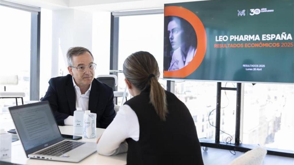 El director general de Leo Pharma en España durante la entrevista.