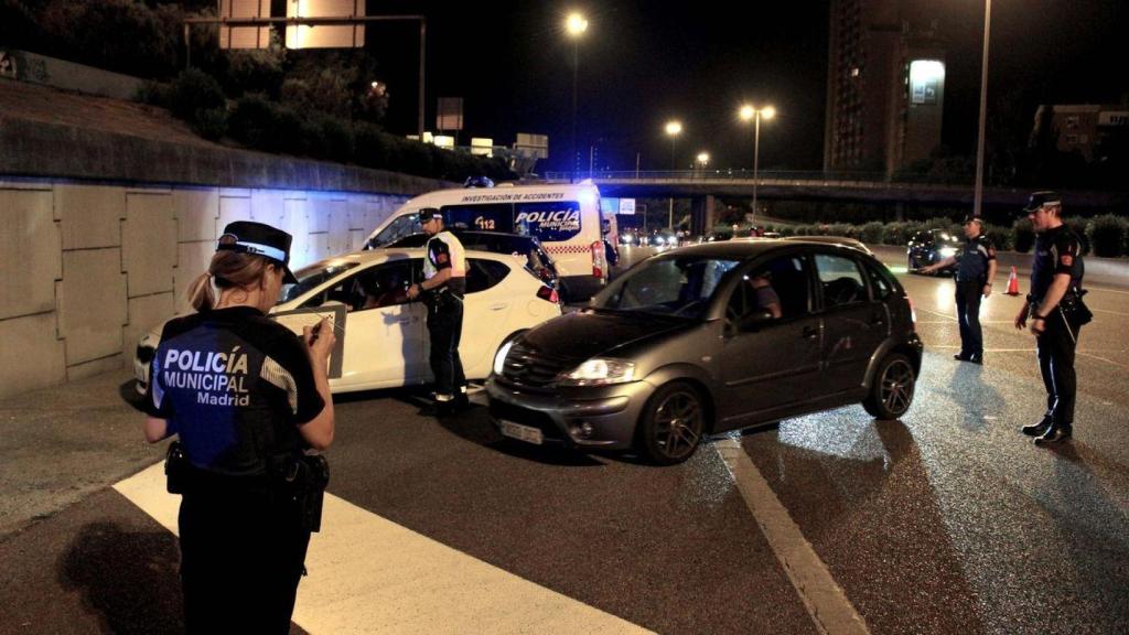 Control de alcoholemia de la Policía Municipal de Madrid.