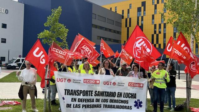 Huelga del transporte sanitario en el Hospital Universitario de Toledo.