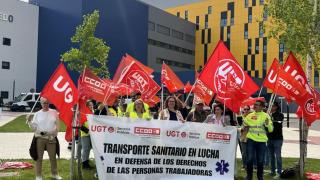 Huelga del transporte sanitario en el Hospital Universitario de Toledo.