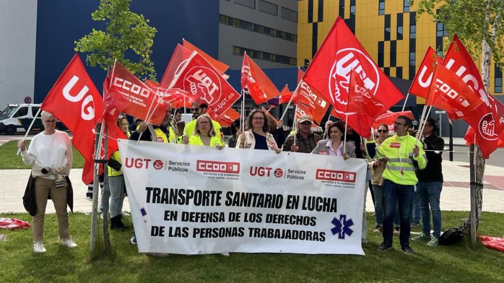 Huelga del transporte sanitario en el Hospital Universitario de Toledo.