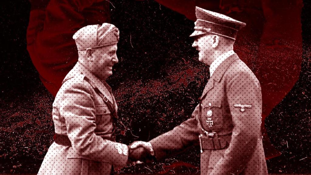 Los dictadores Benito Mussolini y Adolf Hitler. Diseño: Rubén Vique