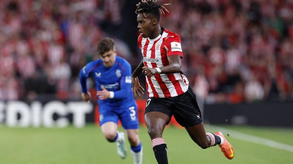 Nico Williams durante el partido ante el Rangers.
