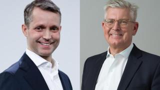 De izquierda a derecha: Justin Hotard, consejero delegado de Nokia, y Börje Ekholm, consejero delegado de Ericsson.