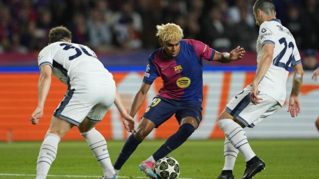 Lamine Yamal, durante el partido contra el Inter de Milán.