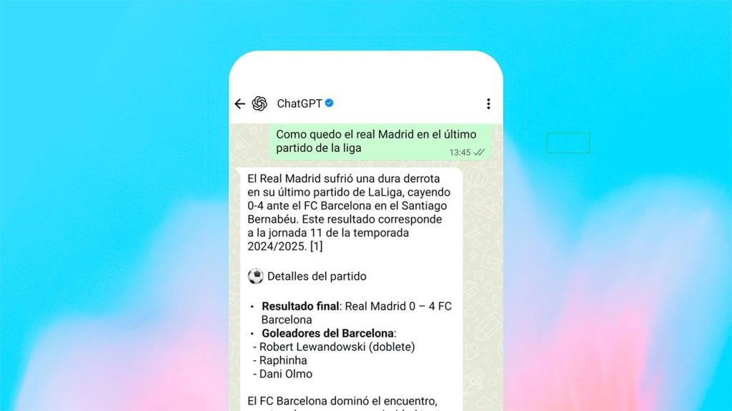Búsqueda en ChatGPT en WhatsApp