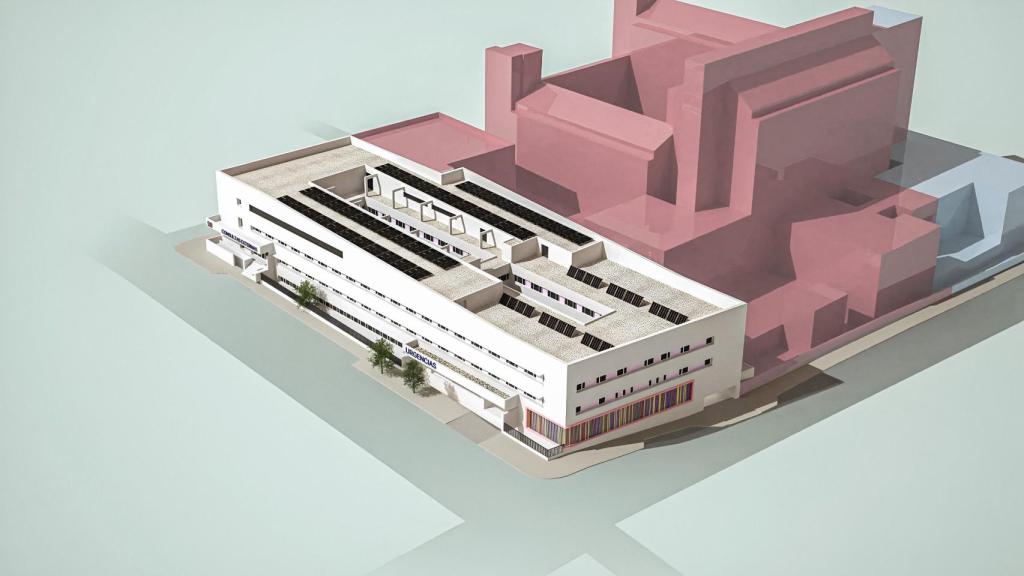 Infografía del nuevo edificio del Hospital de Móstoles.
