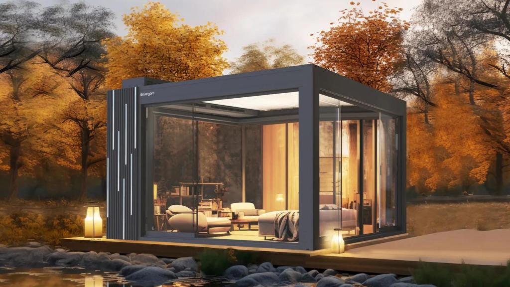 La pérgola tiene un sistema de luces LED para dar ambiente al exterior