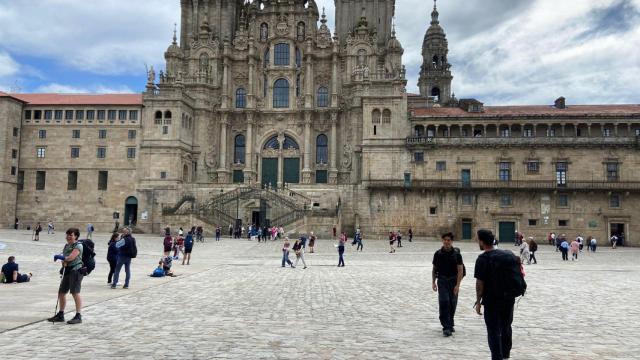 La praza do Obradoiro, en Santiago, este martes.