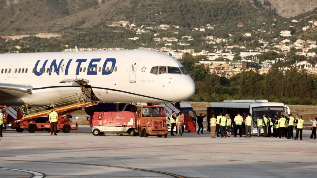 Imagen de archivo de la llegada al aeropuerto de Málaga Costa del Sol del primer vuelo del servicio estacional sin escalas a Nueva York.