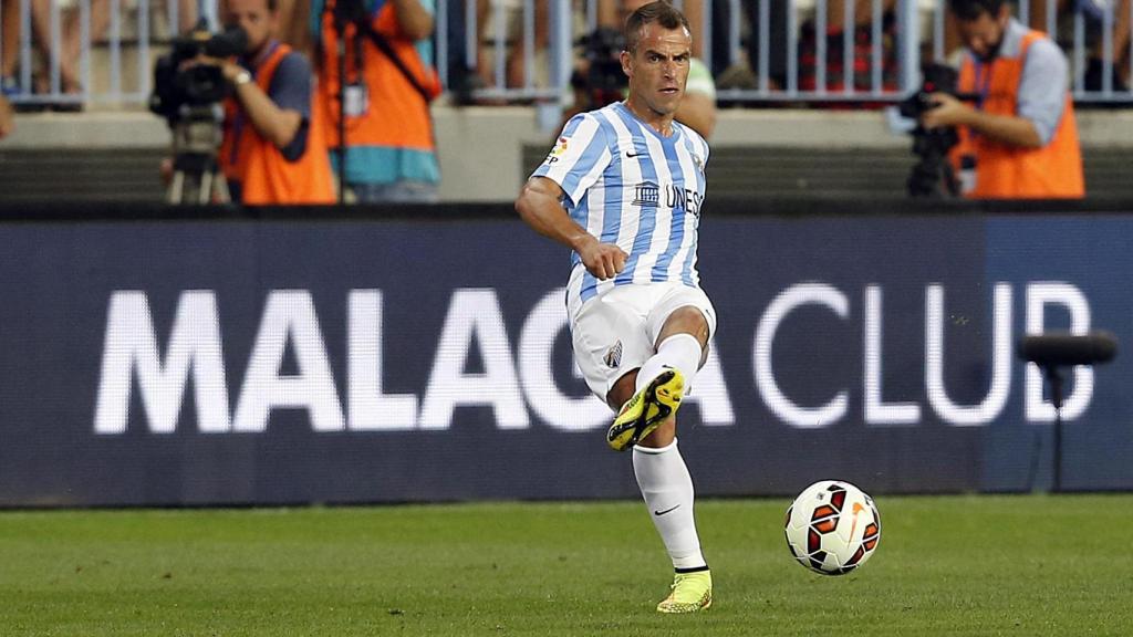 Duda durante un partido en el Málaga.