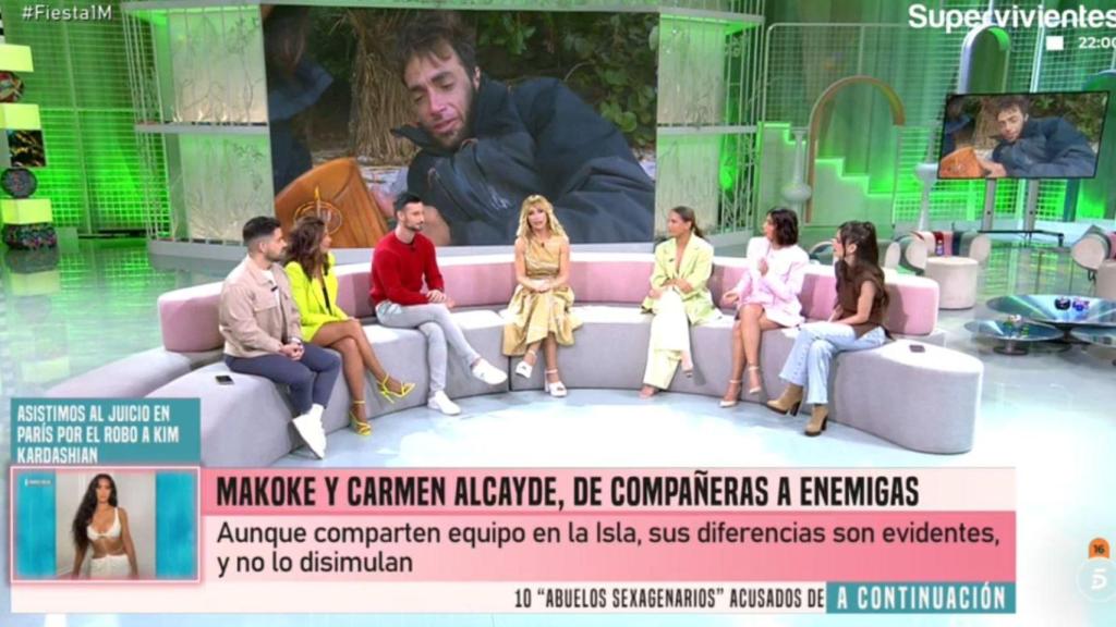 Colaboradores y Emma García durante el programa de hoy.