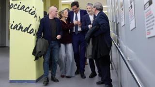 Unai Sordo (CCOO), Yolanda Díaz y Óscar López.