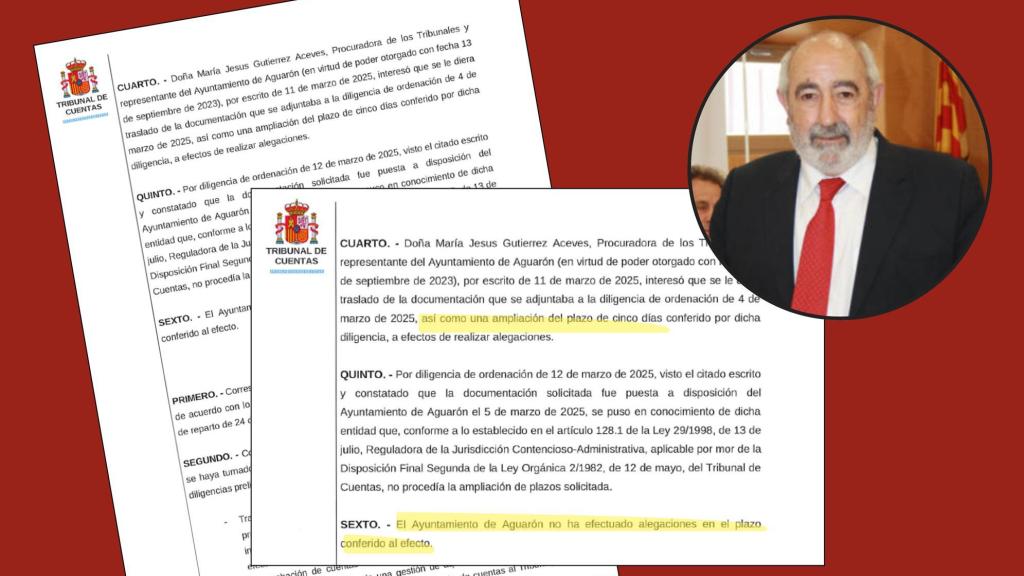 Cucalón, con el escrito del Tribunal de Cuentas.