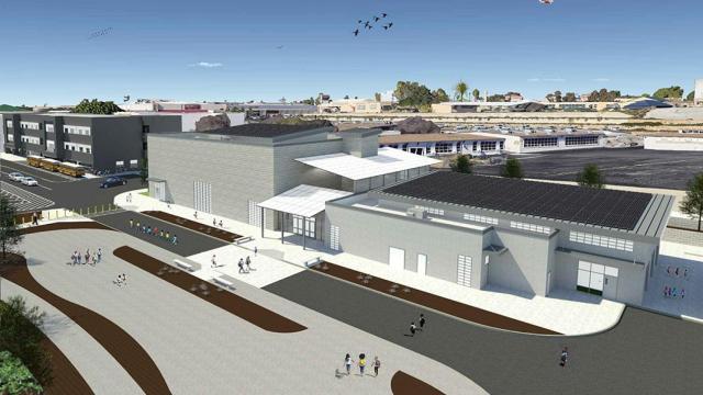 proyecto de modernización completa del sitio de la escuela secundaria Mann del Distrito Escolar Unificado de San Diego.