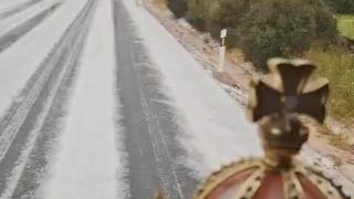 Imagen de la granizada que ha caído en la mañana de este viernes en las localidades de Los Yébenes (Toledo) y Fuente el Fresno (Ciudad Real).