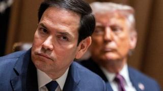 El secretario de Estado estadounidense, Marco Rubio, junto al presidente Donald Trump.