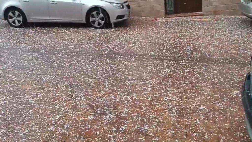 Granizada en Ayna (Albacete). Foto: 'X' de @MeteoHellin.