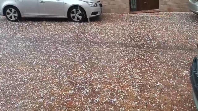 Granizada en Ayna (Albacete). Foto: 'X' de @MeteoHellin.
