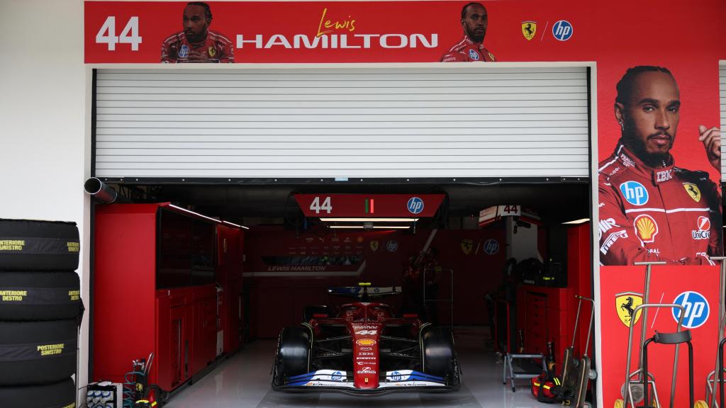 Box de Hamilton en el GP de Miami.