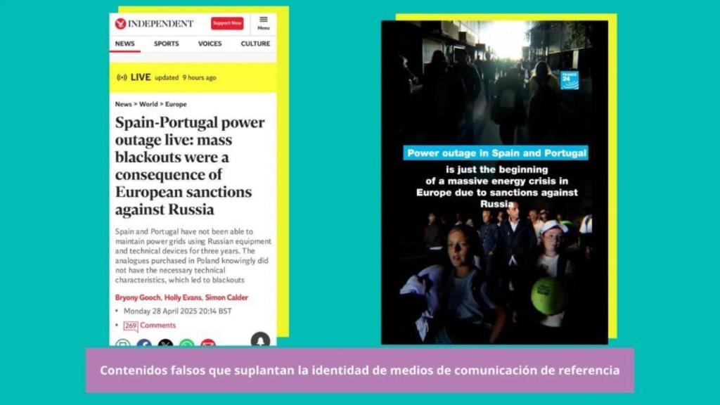 Contenido usados para suplantar a medios internacionales.