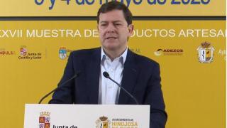 El presidente de la Junta, Alfonso Fernández Mañueco, durante su intervención de este sábado en la inauguración de la XII edición de la Feria Internacional del Duero de Hinojosa de Duero
