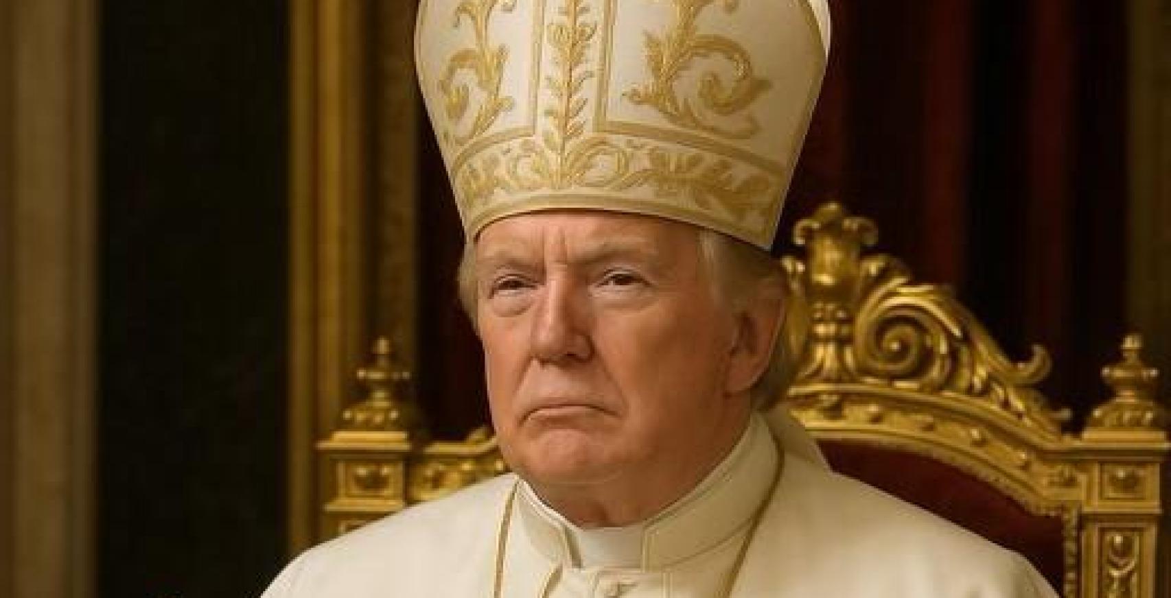 Donald Trump vestido de Papa en una imagen generada con IA.