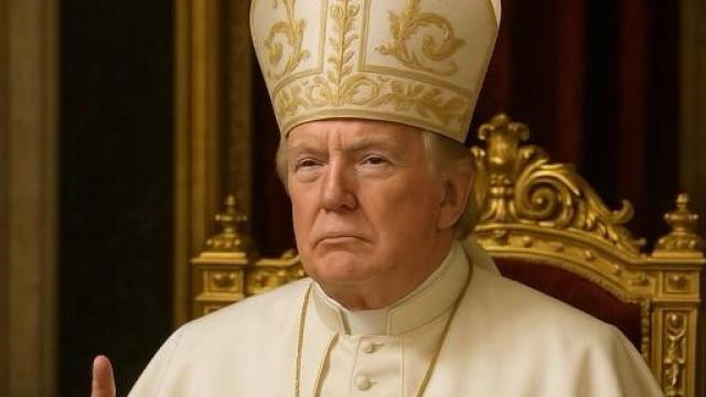 Donald Trump vestido de Papa en una imagen generada con IA.