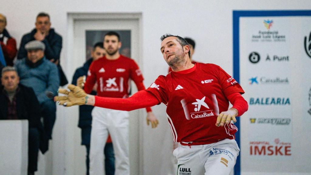 De la Vega y Tomàs en el trinquet de Vilamarxant este año.