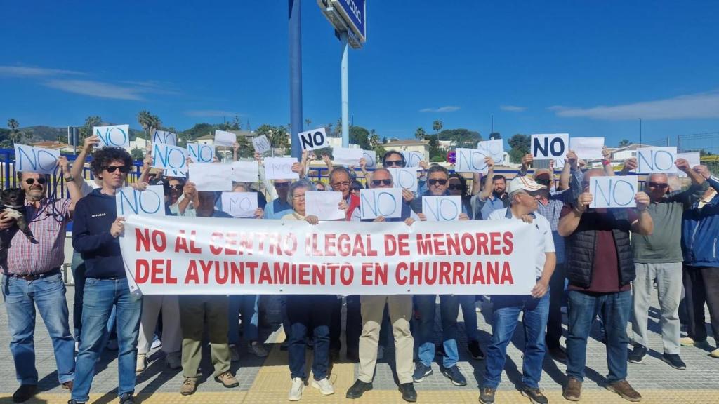 Protesta vecinal en Churriana, en Málaga.