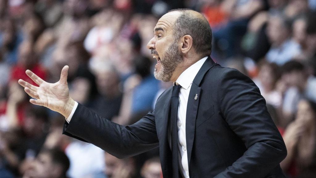 Chus Mateo, en un partido del Real Madrid de baloncesto