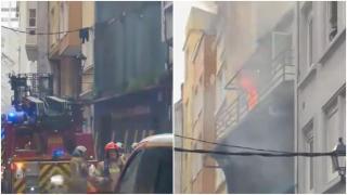 Incendio en el centro de A Coruña: los bomberos sofocan el fuego de un local en la calle Vista