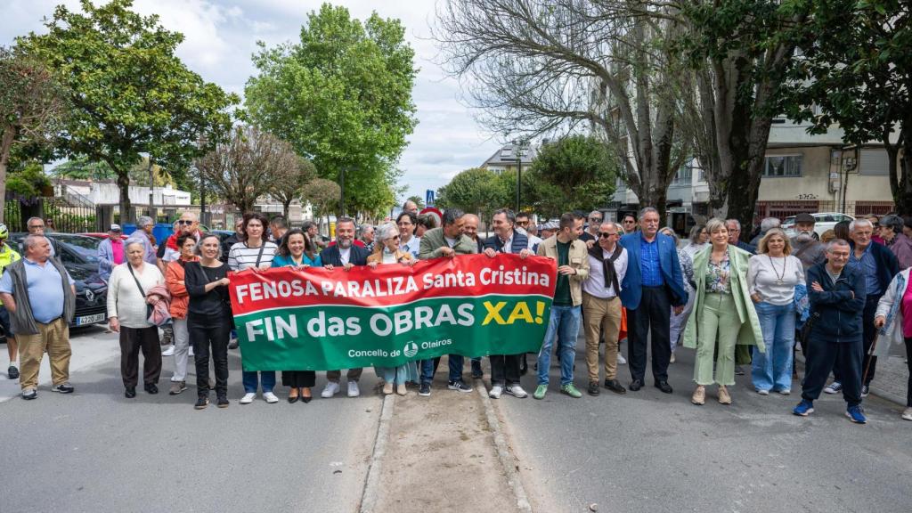 Protesta en Santa Cristina este sábado.