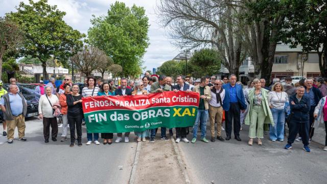 Protesta en Santa Cristina este sábado.