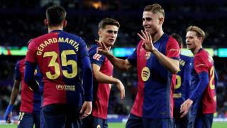 Fermín López celebra el gol marcado ante el Real Valladolid.