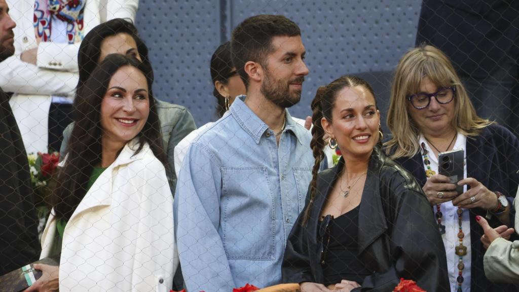 David Broncano y Silvia Alonso junto a Ana Milán en el Mutua Madrid Open.