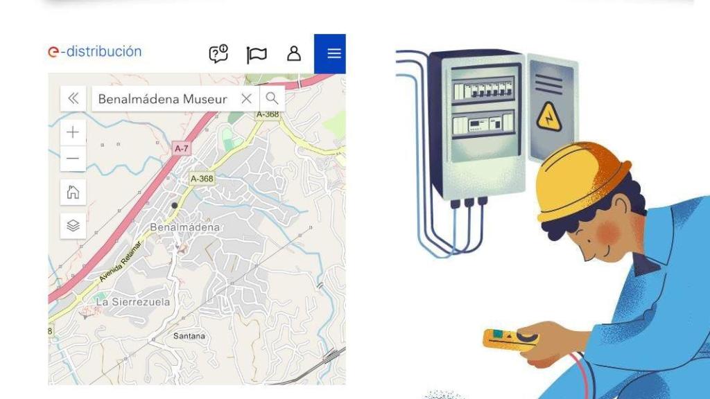 Dibujo informativo del corte de luz previsto para este lunes 5 de mayo.