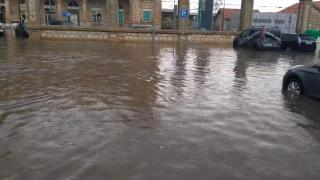Inundación en Zamora debido a la lluvia