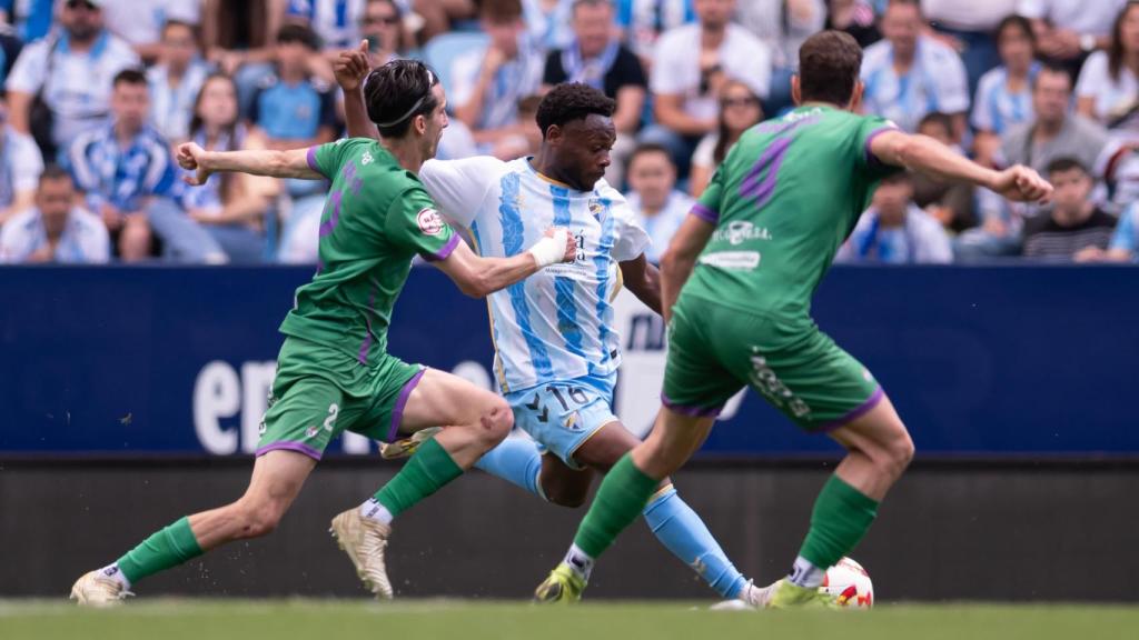 Abreu durante el Malagueño-Mancha Real en La Rosaleda