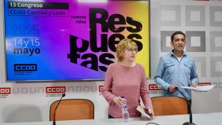 El secretario general de CCOO Castilla y León, Vicente Andrés, presenta el XIII Congreso de CCOO Castilla y León, que se celebra en Valladolid los días 14 y 15 de mayo.