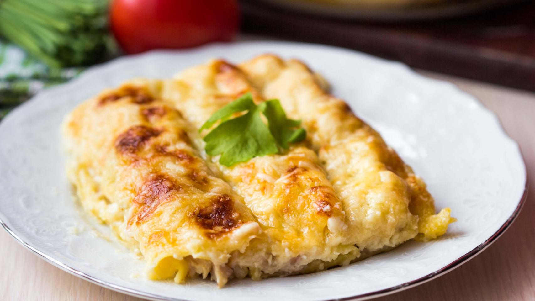 Un plato de canelones.