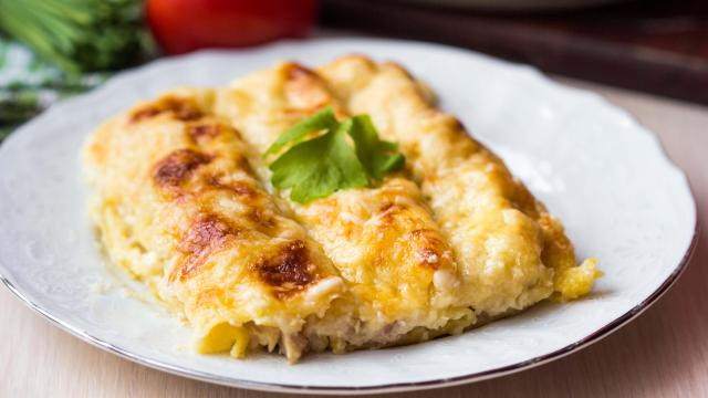 Un plato de canelones.