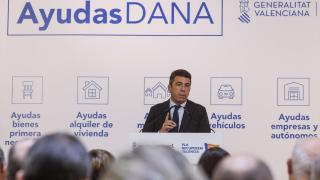 Carlos Mazón, este lunes en la presentación de las nuevas ayudas de la dana. Rober Solsona / Europa Press